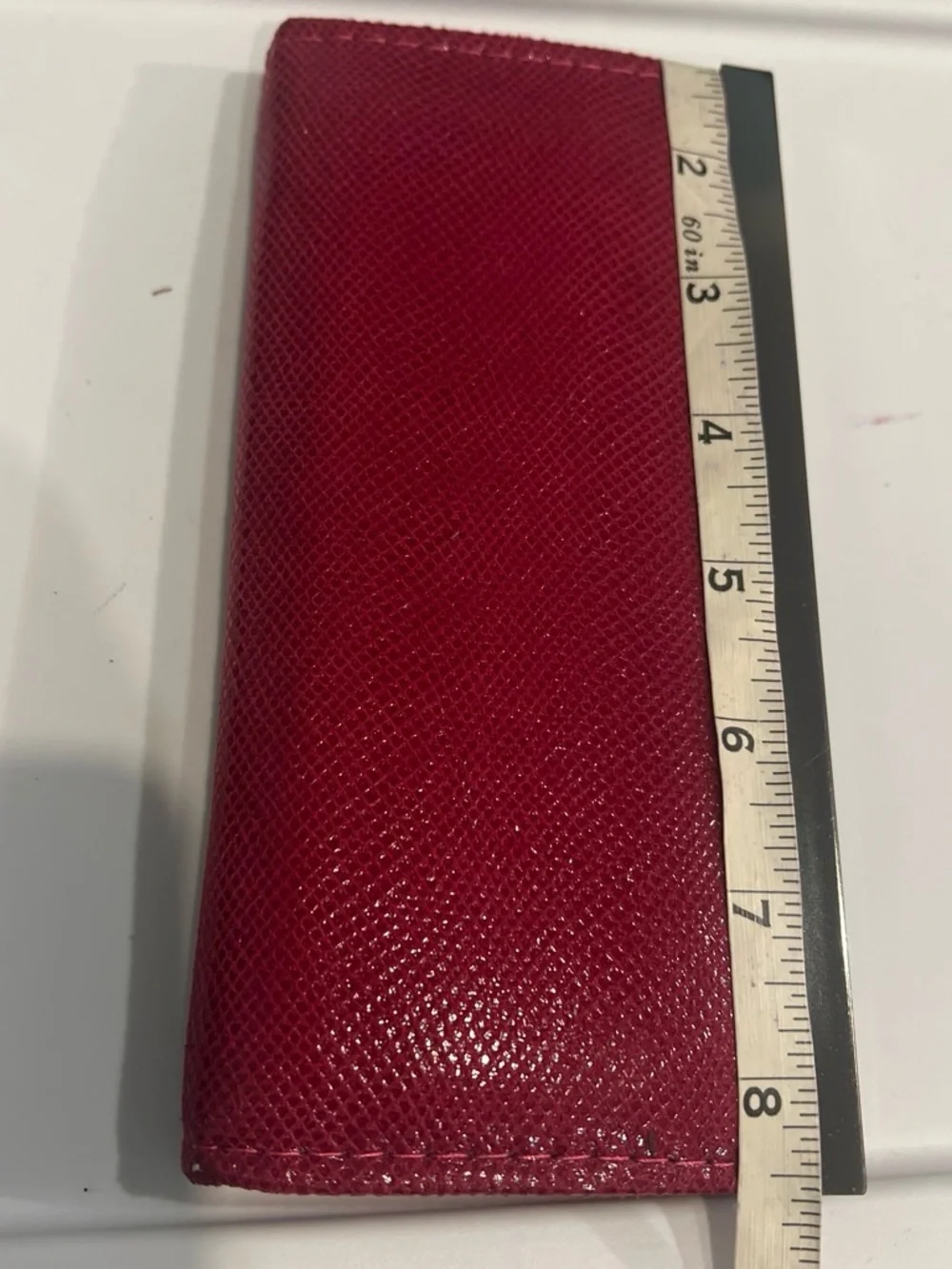 Skechers Red Textured Women's Card Holder with Metal Frame